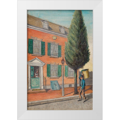 Tea Rusk and Brick House 1870 White Modern Wood Framed Art Print by Chappel, William P.