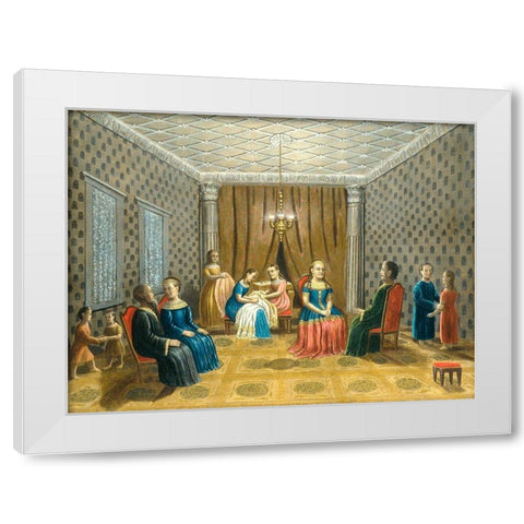 Egyptian Scene (possibly Moses and Zipporah) White Modern Wood Framed Art Print by Field, Erastus Salisbury