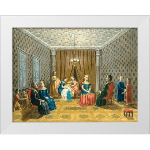Egyptian Scene (possibly Moses and Zipporah) White Modern Wood Framed Art Print by Field, Erastus Salisbury