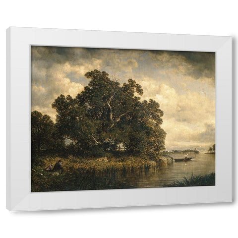Bayside, New Rochelle, New York 1886 White Modern Wood Framed Art Print by Johnson, David