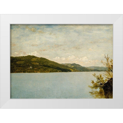 Lake George, 1872 White Modern Wood Framed Art Print by Kensett, John Frederick