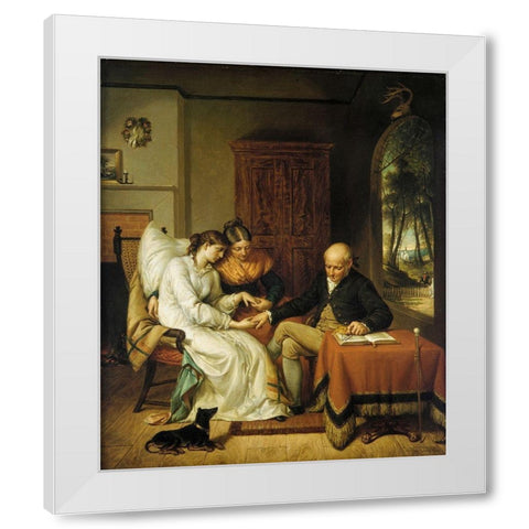 The Pride of the Village White Modern Wood Framed Art Print by Gray, Henry Peters