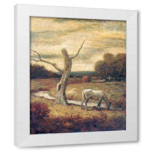 Autumn Meadows White Modern Wood Framed Art Print by Ryder, Albert Pinkham