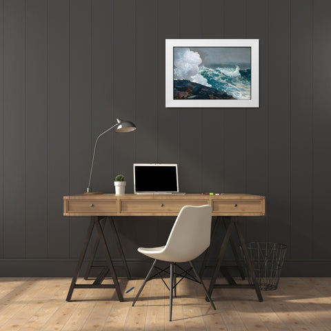 Northeaster White Modern Wood Framed Art Print by Homer, Winslow