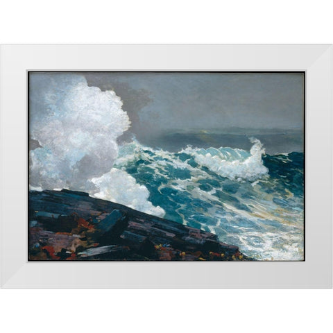 Northeaster White Modern Wood Framed Art Print by Homer, Winslow