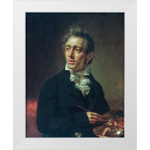 Self-portrait White Modern Wood Framed Art Print by Waldo, Samuel Lovett