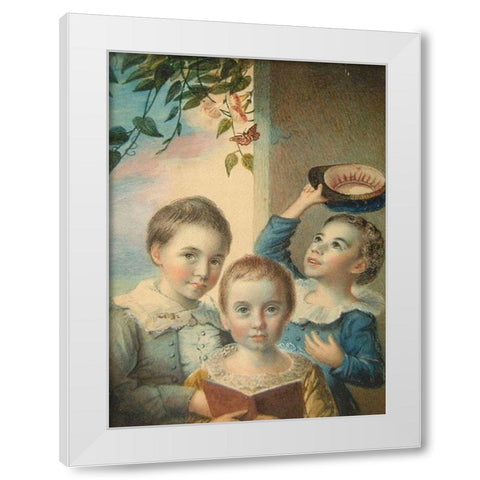 Portrait of Three Boys White Modern Wood Framed Art Print by Badger, Thomas