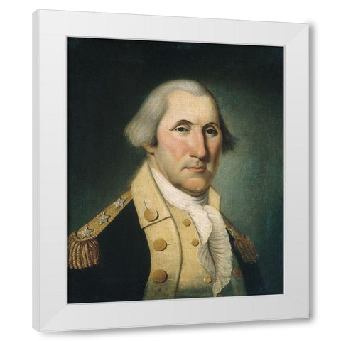 George Washington White Modern Wood Framed Art Print by Polk, Charles Peale
