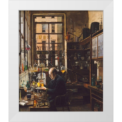 In the Laboratory White Modern Wood Framed Art Print by Alexander, Henry