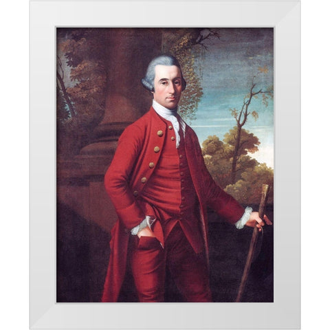 Portrait of a Gentleman White Modern Wood Framed Art Print by Benbridge, Henry