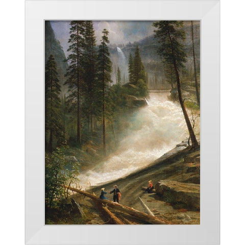 Nevada Falls, Yosemite White Modern Wood Framed Art Print by Bierstadt, Albert