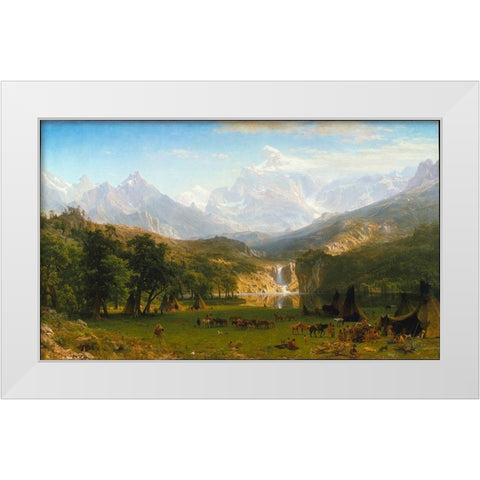 The Rocky Mountains, Landers Peak White Modern Wood Framed Art Print by Bierstadt, Albert