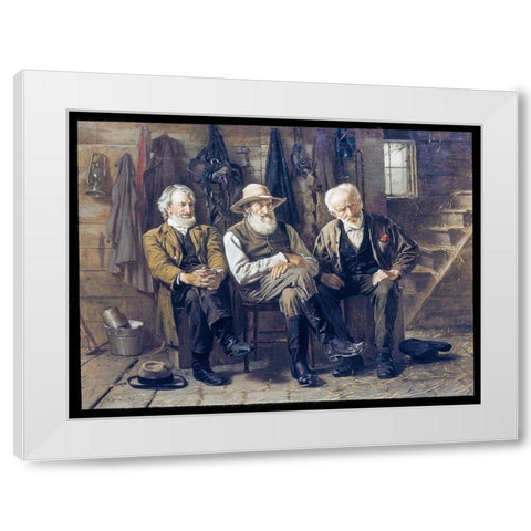 To Decide the Question White Modern Wood Framed Art Print by Brown, John George