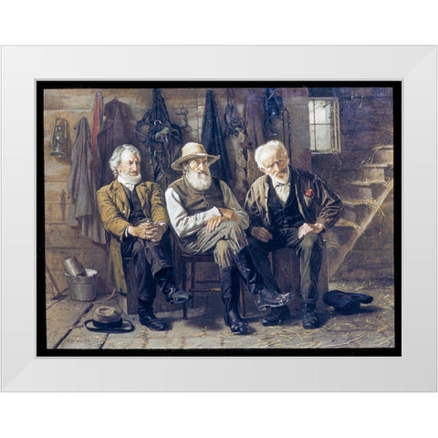 To Decide the Question White Modern Wood Framed Art Print by Brown, John George