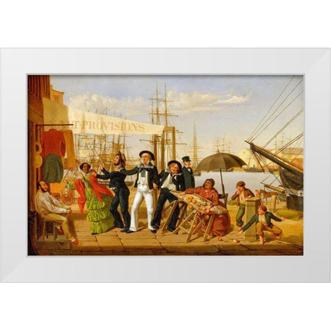 After a Long Cruise 1857 White Modern Wood Framed Art Print by Carlin, John