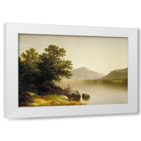 Lake George White Modern Wood Framed Art Print by Casilear, John William
