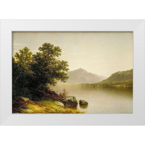 Lake George White Modern Wood Framed Art Print by Casilear, John William