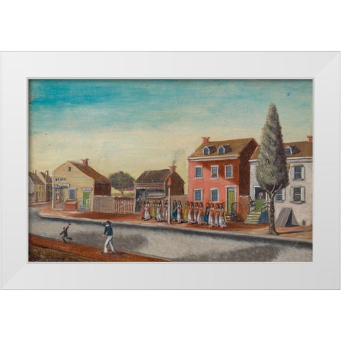 Tea Party White Modern Wood Framed Art Print by Chappel, William P.