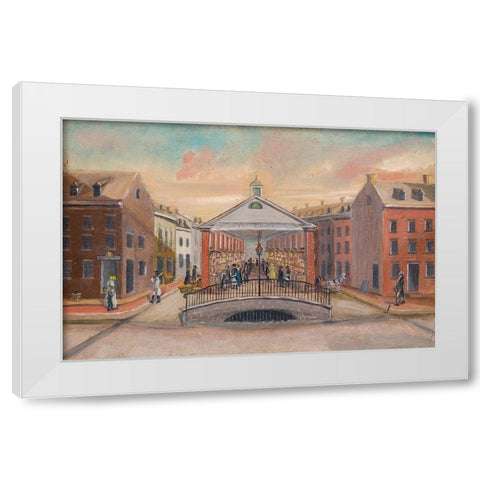 Fly Market White Modern Wood Framed Art Print by Chappel, William P.