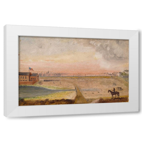 Militia Drilling White Modern Wood Framed Art Print by Chappel, William P.