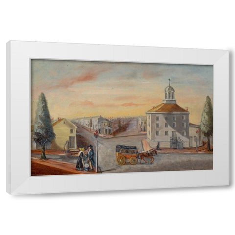 Hot Corn Seller White Modern Wood Framed Art Print by Chappel, William P.