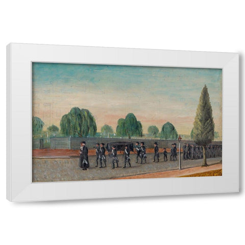 Adult Funeral Procession White Modern Wood Framed Art Print by Chappel, William P.