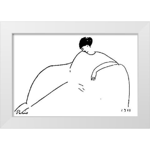 Anna Akhmatova (1911) White Modern Wood Framed Art Print by Modigliani, Amedeo