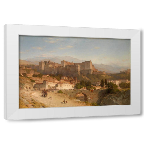 The Hill of the Alhambra, Granada White Modern Wood Framed Art Print by Colman, Samuel