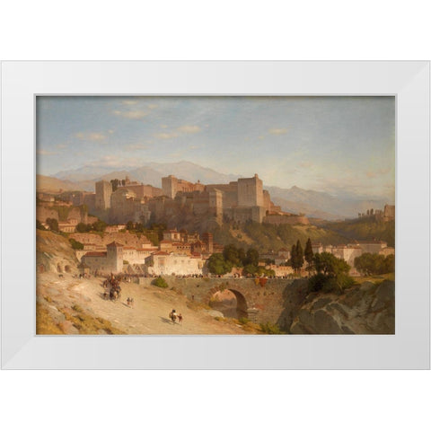 The Hill of the Alhambra, Granada White Modern Wood Framed Art Print by Colman, Samuel