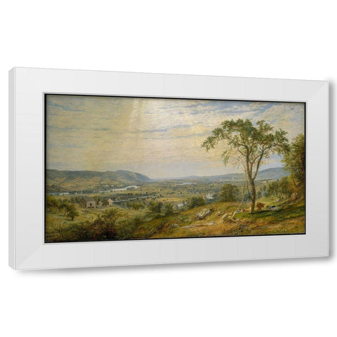 The Valley of Wyoming White Modern Wood Framed Art Print by Cropsey, Jasper Francis