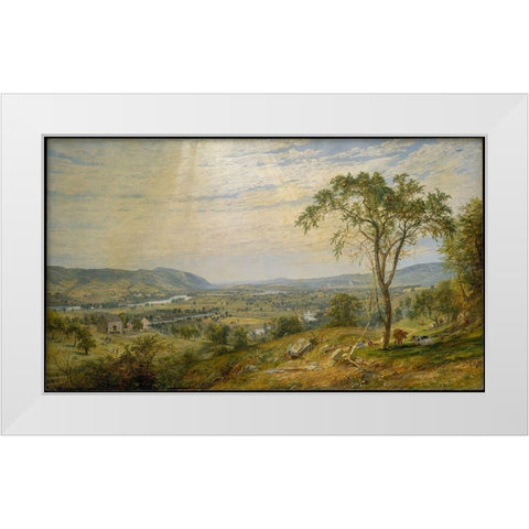 The Valley of Wyoming White Modern Wood Framed Art Print by Cropsey, Jasper Francis