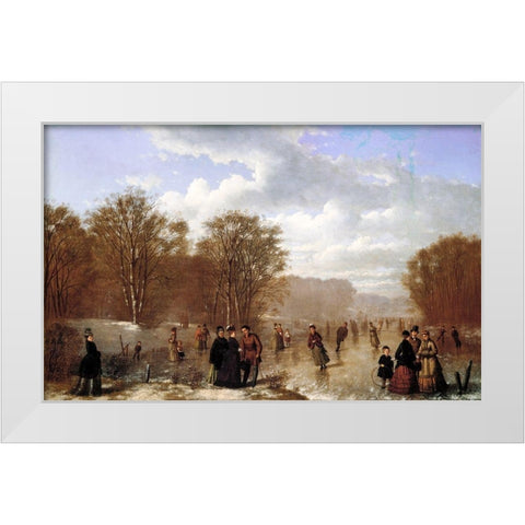 Skating on the Wissahickon White Modern Wood Framed Art Print by Culverhouse, Johan Mengels