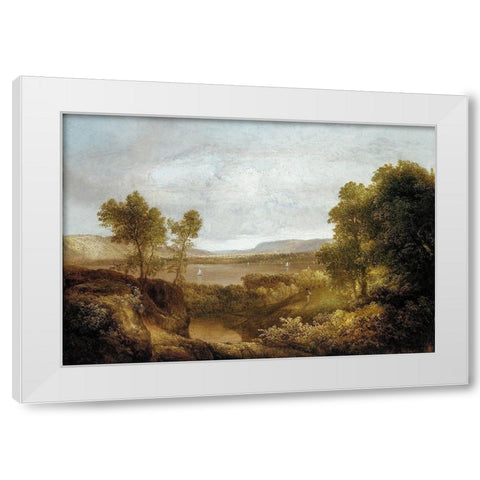 On the Hudson White Modern Wood Framed Art Print by Doughty, ThomasÂ 