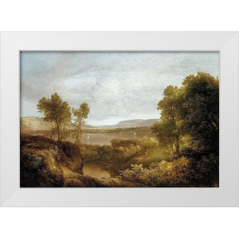 On the Hudson White Modern Wood Framed Art Print by Doughty, ThomasÂ 