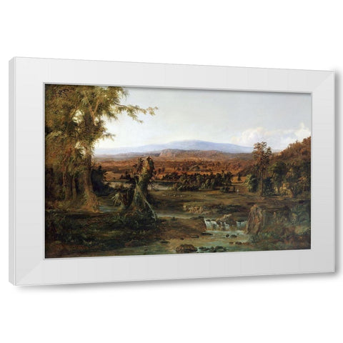 Landscape with Shepherd White Modern Wood Framed Art Print by Duncanson, Robert S.
