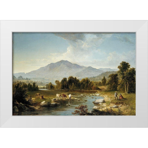 High Point: Shandaken Mountains White Modern Wood Framed Art Print by Durand, Asher Brown