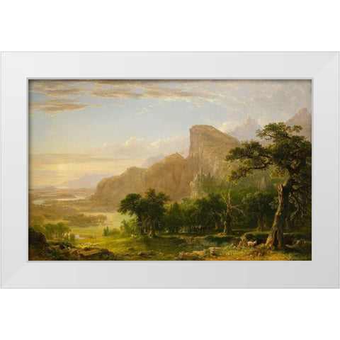Landscapeâ€”Scene from Thanatopsis White Modern Wood Framed Art Print by Durand, Asher Brown