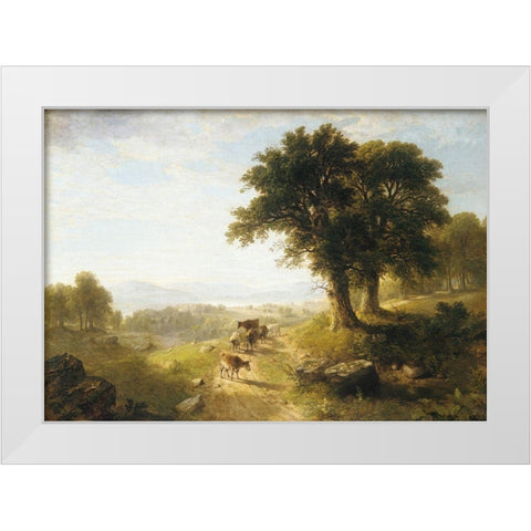River Scene White Modern Wood Framed Art Print by Durand, Asher Brown