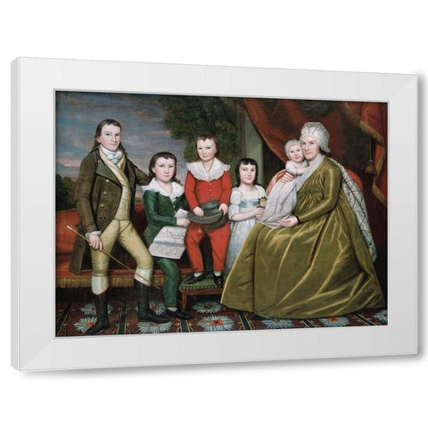 Mrs. Noah Smith and Her Children White Modern Wood Framed Art Print by Earl, RalphÂ 