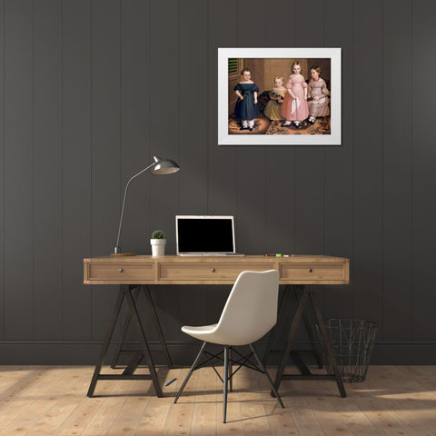 The Alling Children White Modern Wood Framed Art Print by Eddy, Oliver Tarbell