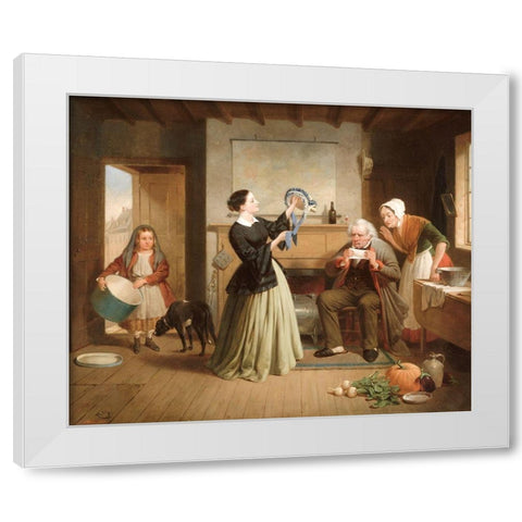 The New Bonnet White Modern Wood Framed Art Print by Edmonds, Francis WilliamÂ 