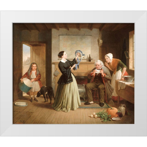 The New Bonnet White Modern Wood Framed Art Print by Edmonds, Francis WilliamÂ 