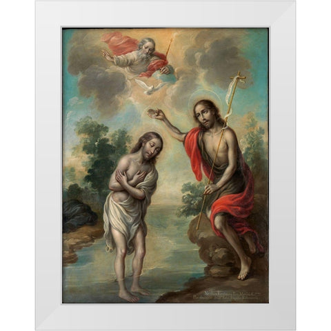 The Baptism of Christ White Modern Wood Framed Art Print by EnrÃ­quez, Nicolas