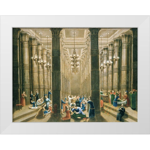The Death of the First Born White Modern Wood Framed Art Print by Field, Erastus Salisbury