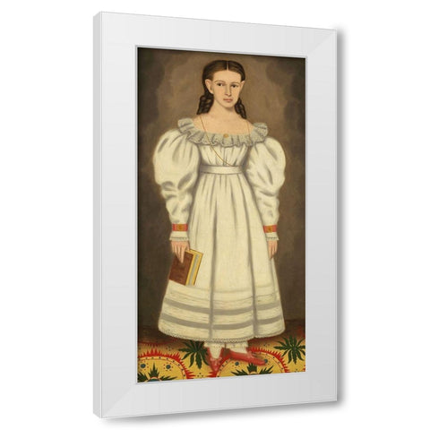Girl of the Bangs-Phelps Family White Modern Wood Framed Art Print by Field, Erastus Salisbury