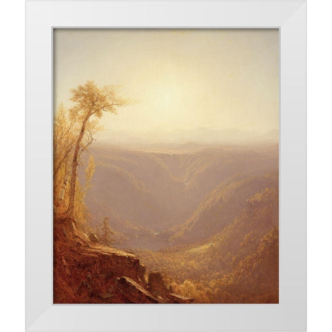 A Gorge in the Mountains (Kauterskill Clove) White Modern Wood Framed Art Print by Gifford, Sanford Robinson