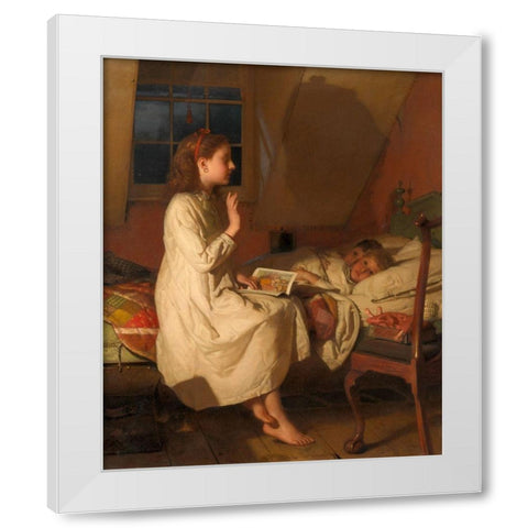 Story of Golden Locks White Modern Wood Framed Art Print by Guy, Seymour Joseph