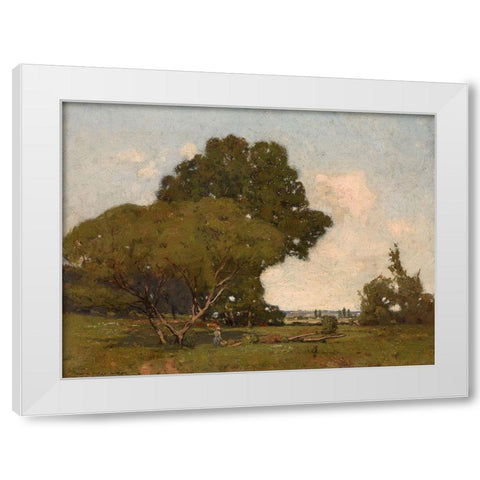 The Trees, Early Afternoon, France White Modern Wood Framed Art Print by Harper, William A.