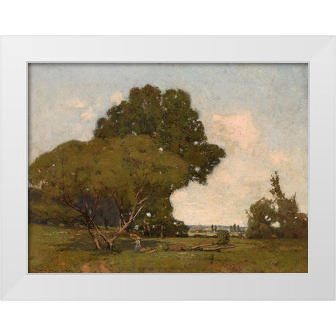 The Trees, Early Afternoon, France White Modern Wood Framed Art Print by Harper, William A.