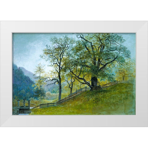 Vahrn in Tyrol near Brixen White Modern Wood Framed Art Print by Haseltine, William Stanley